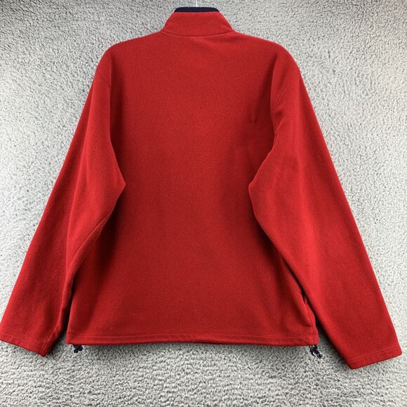 Old Navy Men's Fleece Sweater Sz Large Red Embroidered Logo Quarter Zip Pullover - Picture 2 of 13